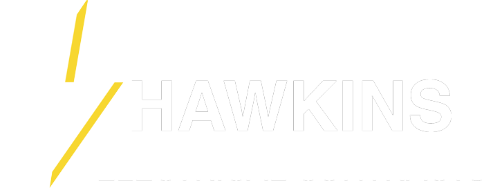 Hawkins Electrical Contracts white logo